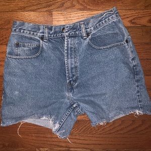 High waisted vintage jean shorts